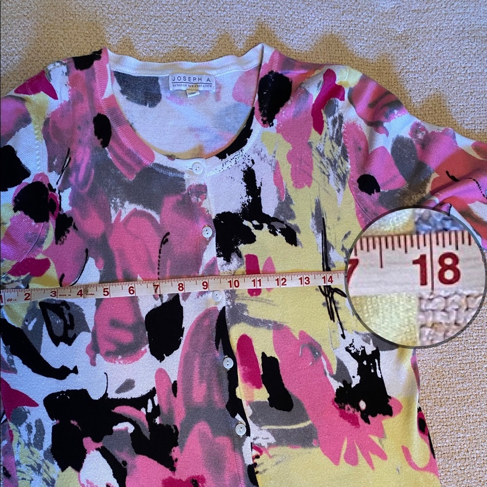 Joseph A Pink and Black Cardigan Sweater - Picture 2 of 9